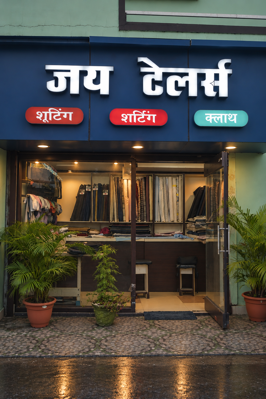Jay Tailors storefront in Raigarh